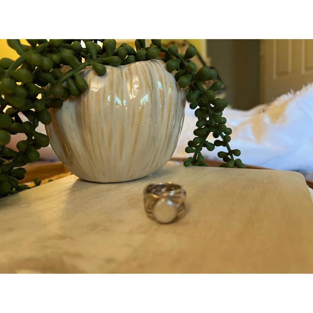 Silpada Size 8 Retired Silpada Sterling Silver Coin Pearl Mermaid Ring R1542